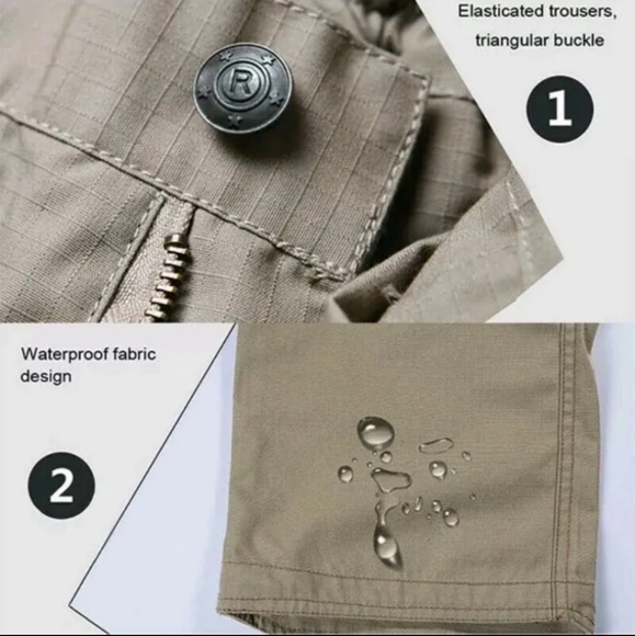 Mens Tactical Waterproof Hiking Military Outdoor Working Pants with Belt combat - Picture 10 of 16